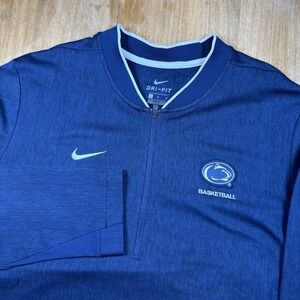 Nike Dri-Fit Penn State Nittany Lions Basketball Long Sleeve 1/4 Zip Pullover Lg